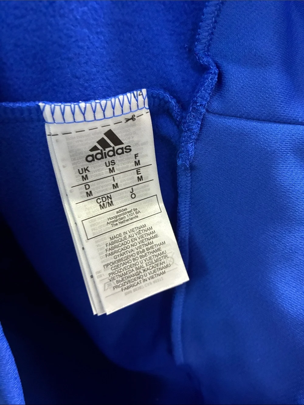 adidas Men's Bright Blue Pullover Hoodie with Logo